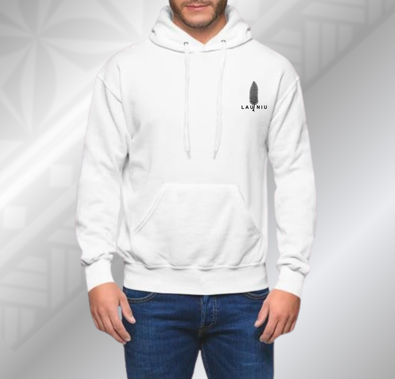 Sweat capuche poche kangourou mixte Blanc
